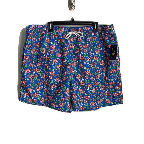 New POLO Ralph Lauren Multicolor Floral Tie Waist Men Swim Trunks - Picture 1 of 9